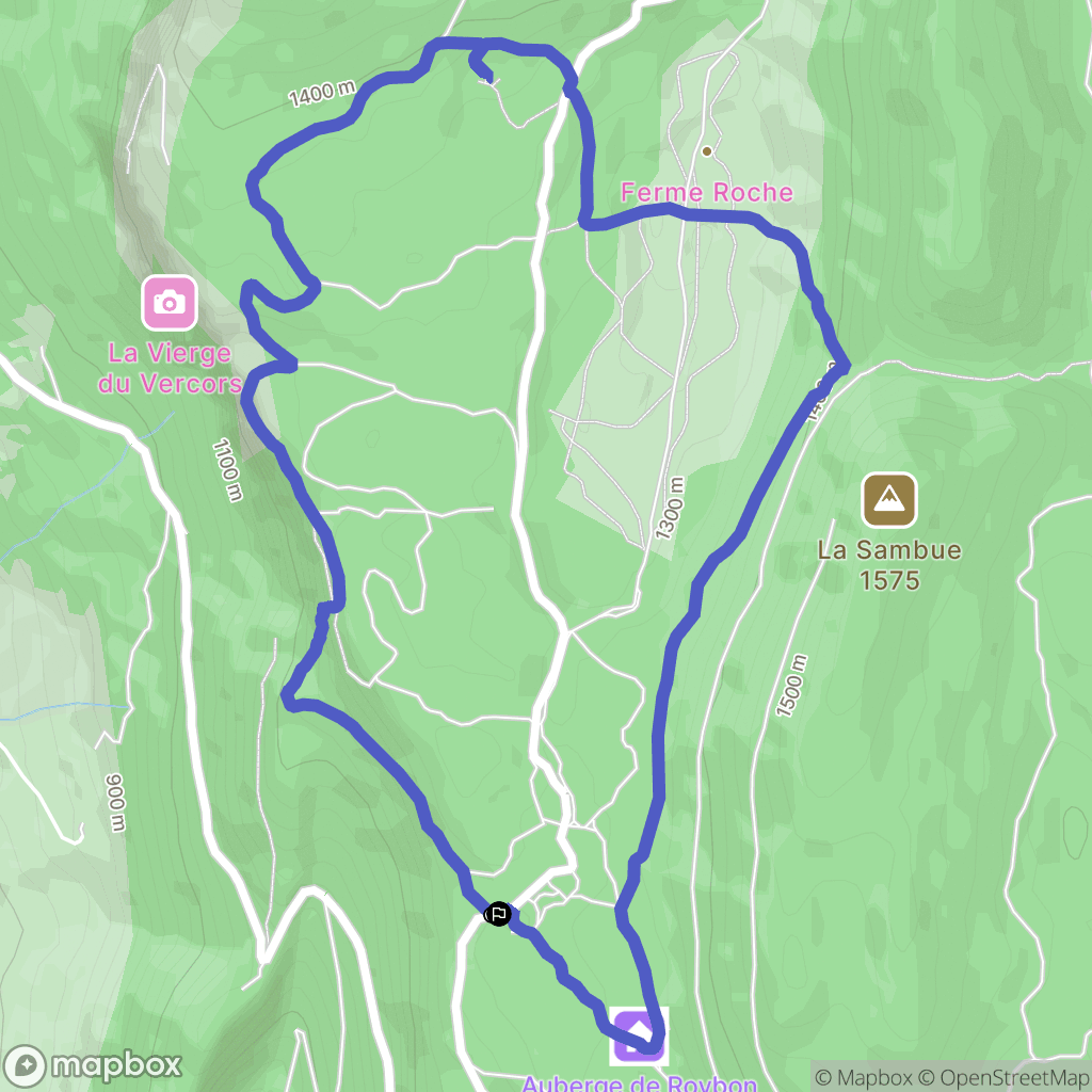 Saint-Martin-en-Vercors : carte du parcours de randonnée - France
