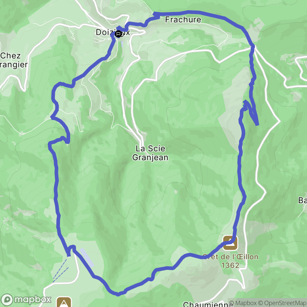 Doizieux : carte du parcours de randonnée - France