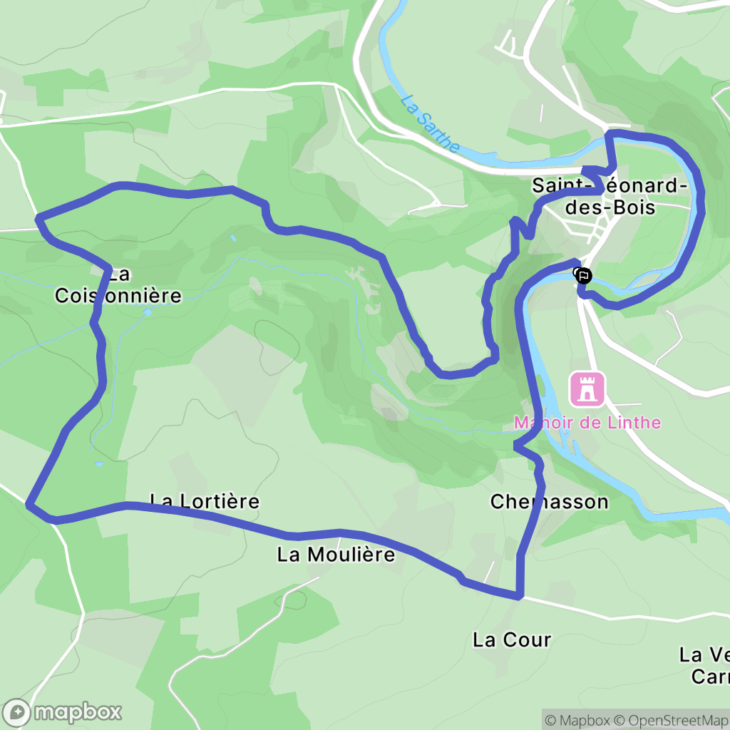 Saint-Léonard-des-Bois : carte du parcours de randonnée - France
