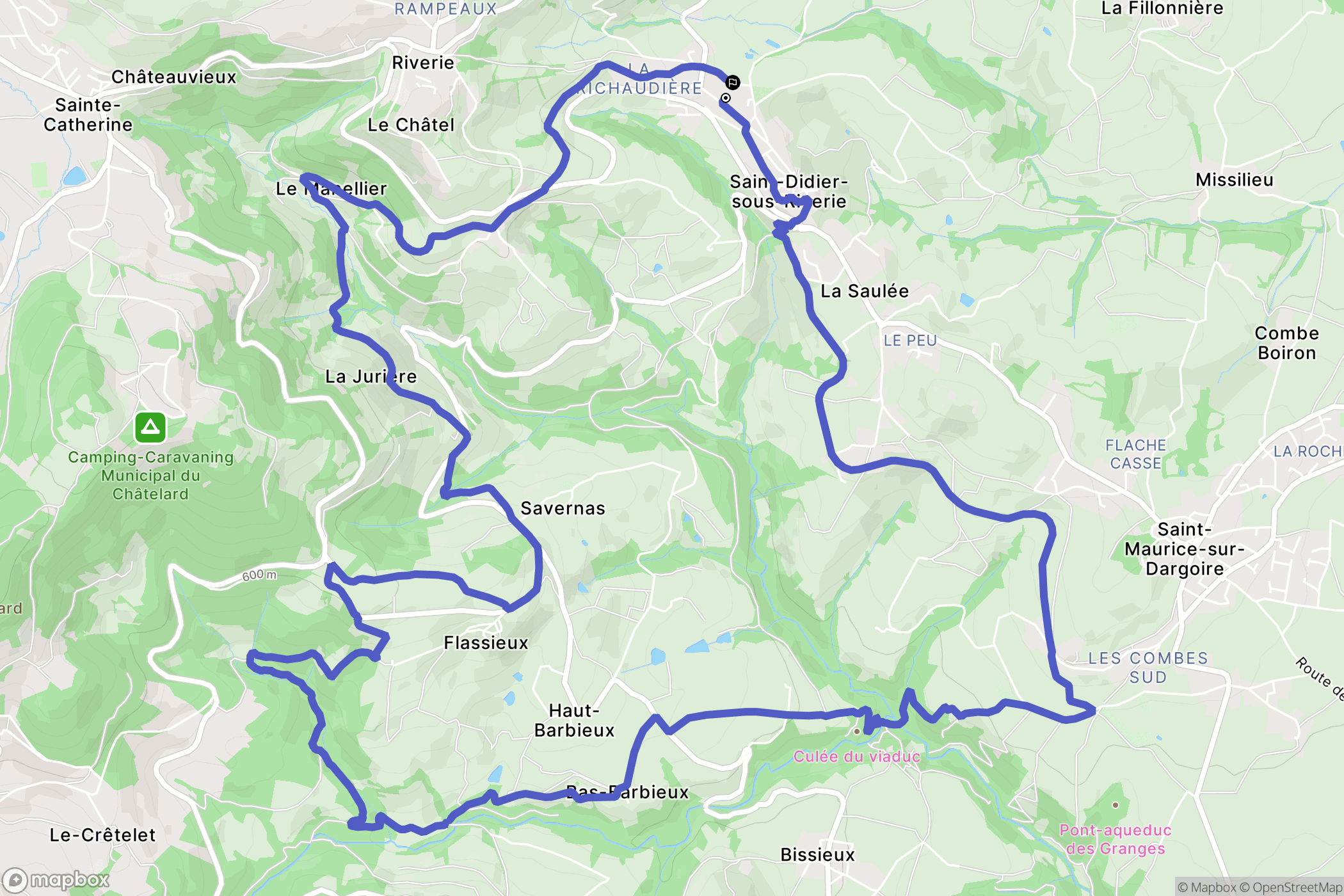 Chabanière : carte du parcours de randonnée - France