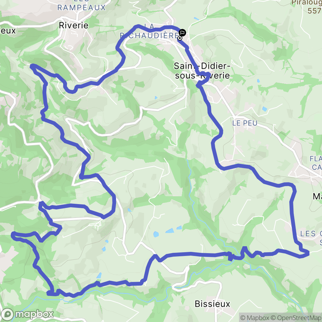 Chabanière : carte du parcours de randonnée - France