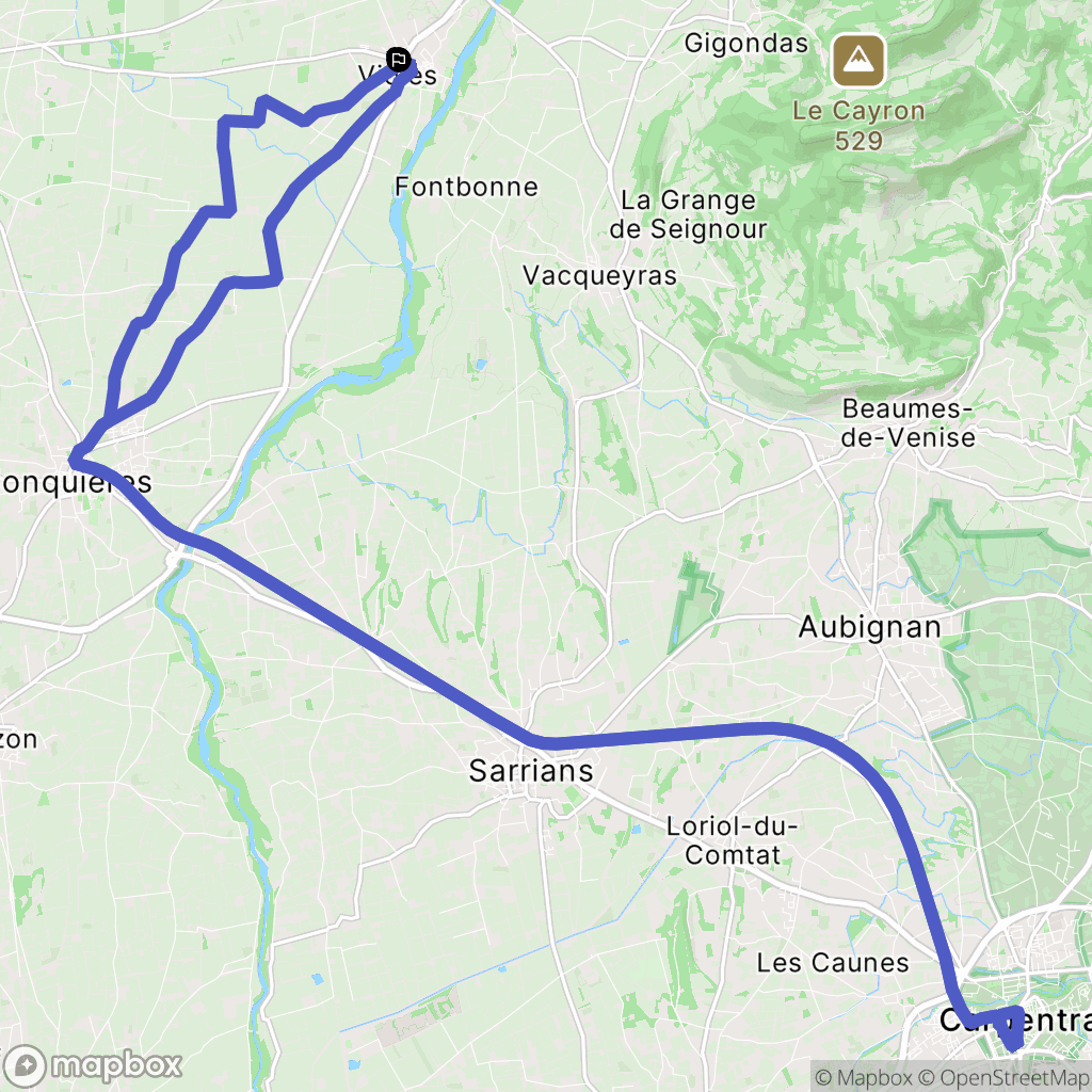 Violes : carte du parcours de randonnée - France