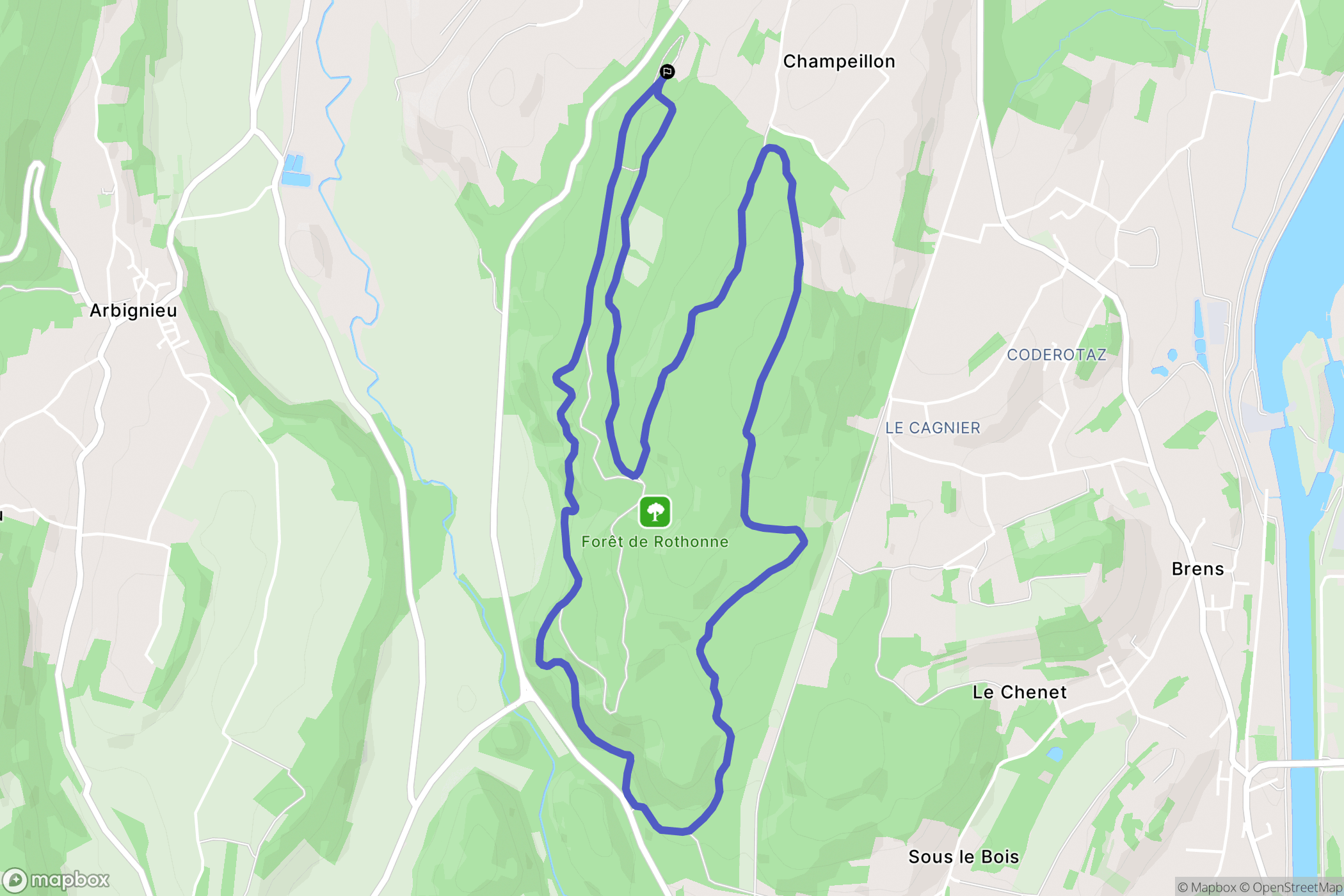 Belley : carte du parcours de randonnée - France