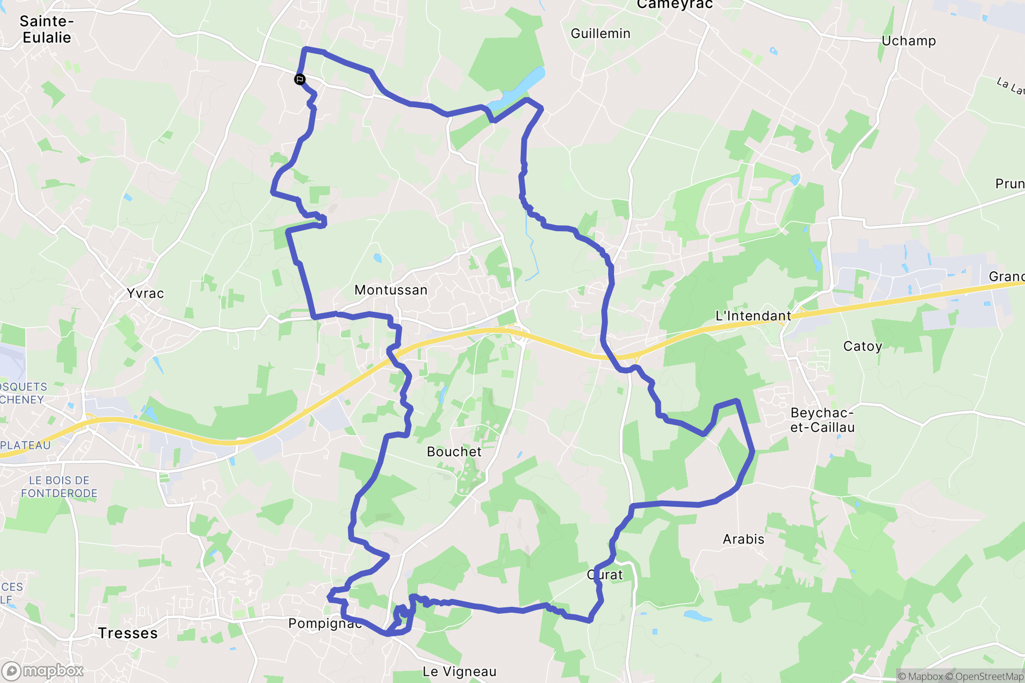 Saint-Loubès : carte du parcours de randonnée - France