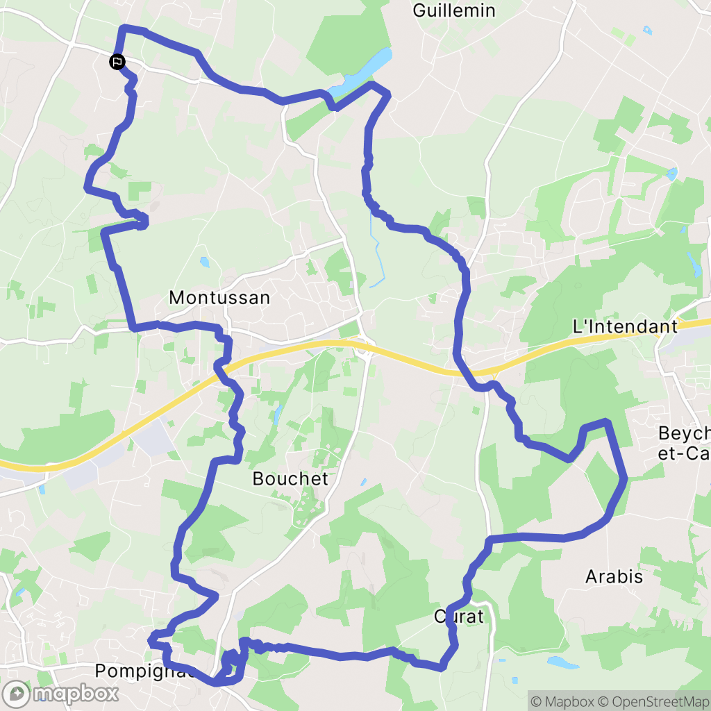 Saint-Loubès : carte du parcours de randonnée - France