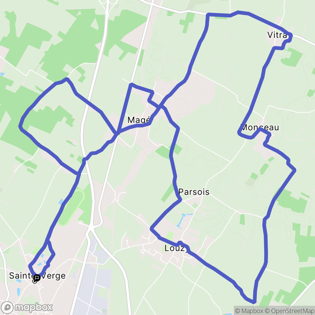 Sainte-Verge : carte du parcours de randonnée - France