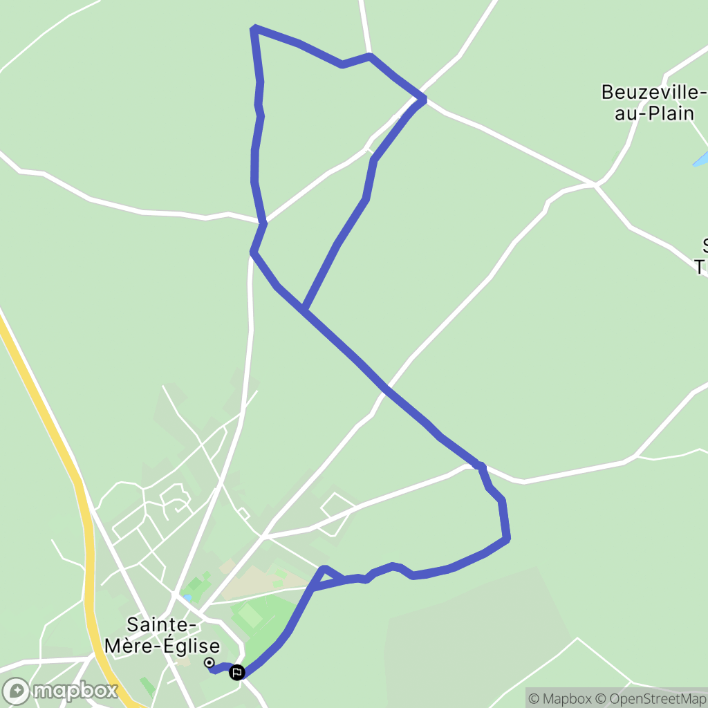 Sainte-Mère-Église : carte du parcours de randonnée - France
