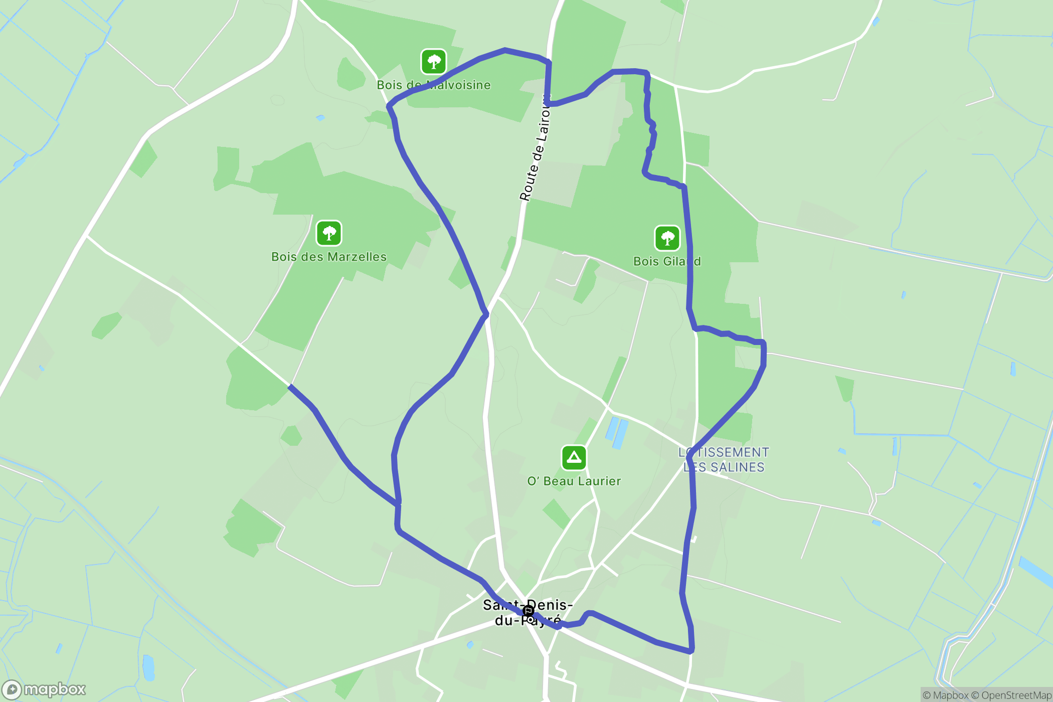 Saint-Denis-du-Payré : carte du parcours de randonnée - France