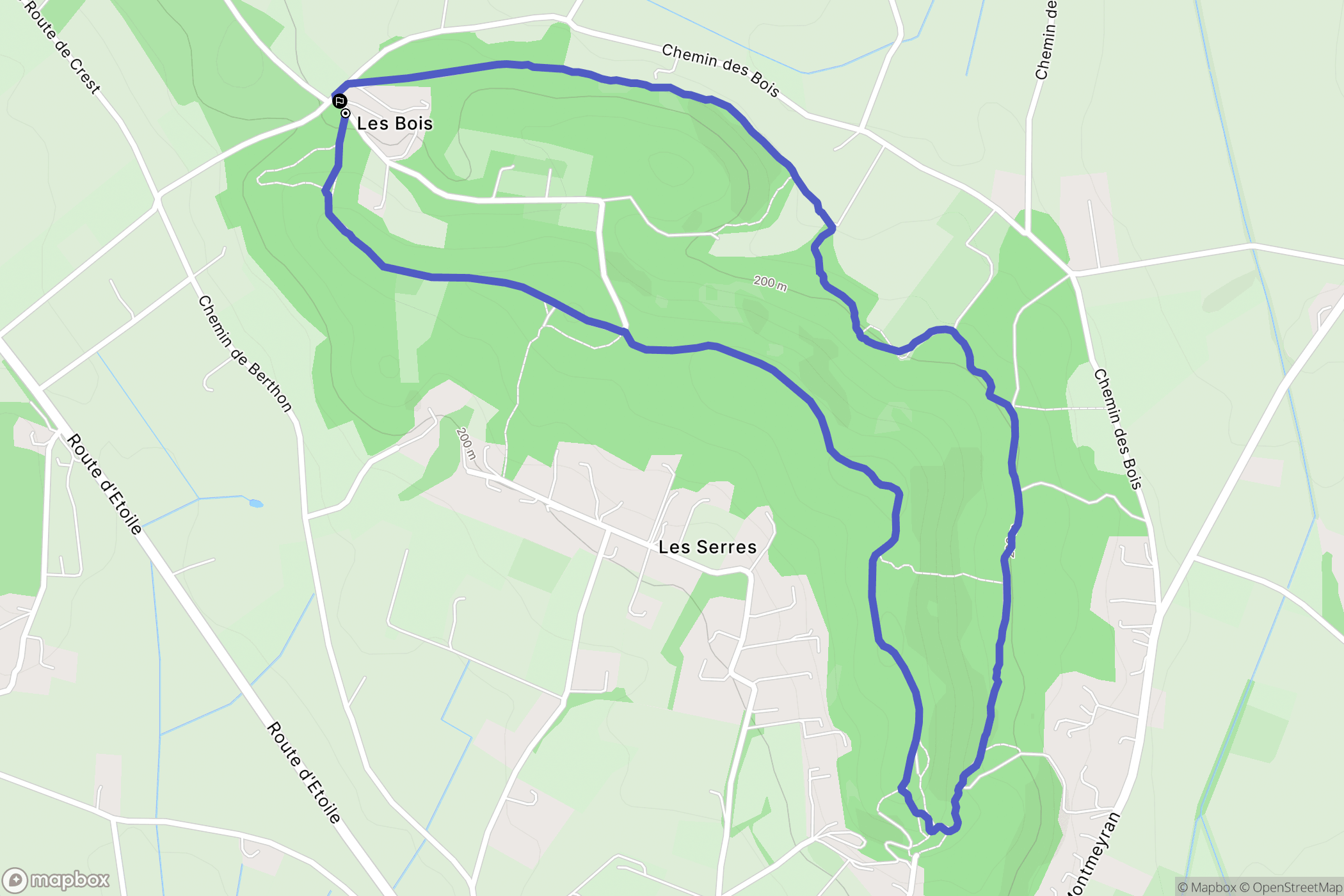 Montoison : carte du parcours de randonnée - France