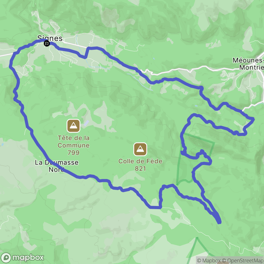 Signes : carte du parcours de randonnée - France
