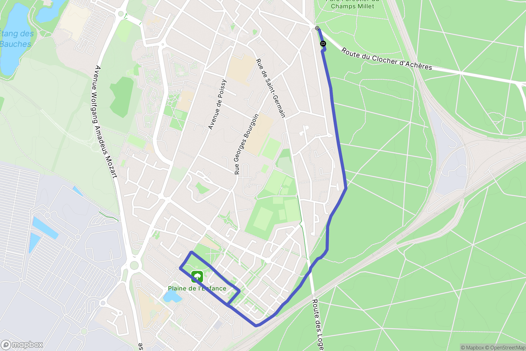 Saint-Germain-en-Laye : carte du parcours de randonnée - France