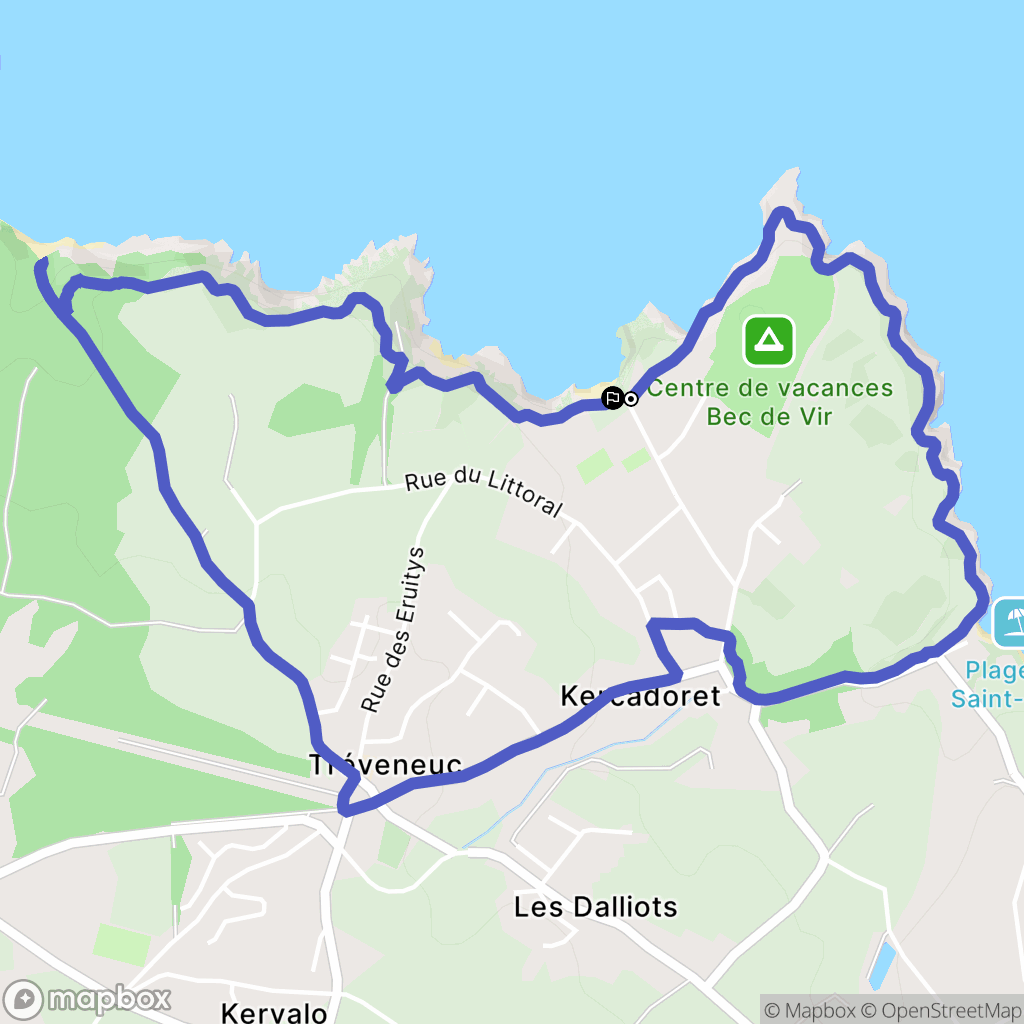 Tréveneuc : carte du parcours de randonnée - France