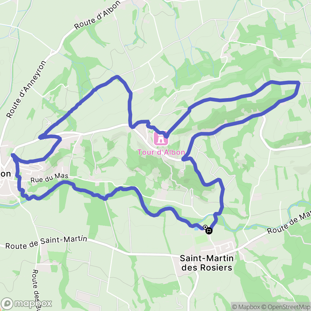 Albon : carte du parcours de randonnée - France