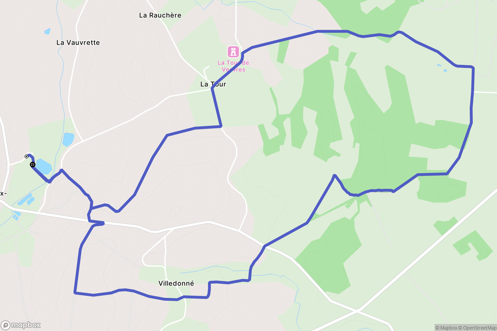 Neuvy-Deux-Clochers : carte du parcours de randonnée - France