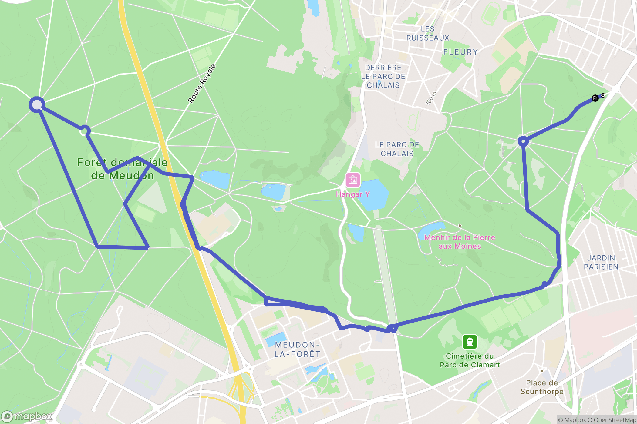 Clamart : carte du parcours de randonnée - France
