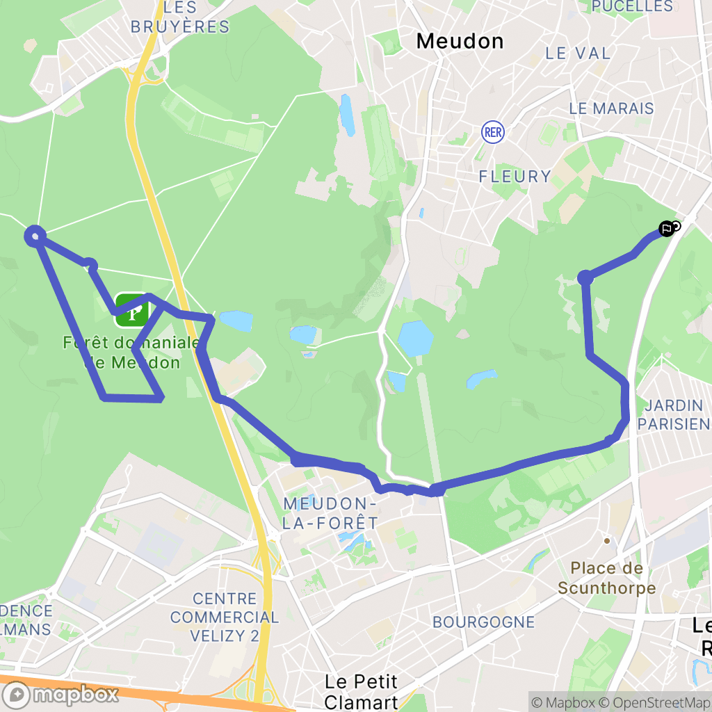 Clamart : carte du parcours de randonnée - France