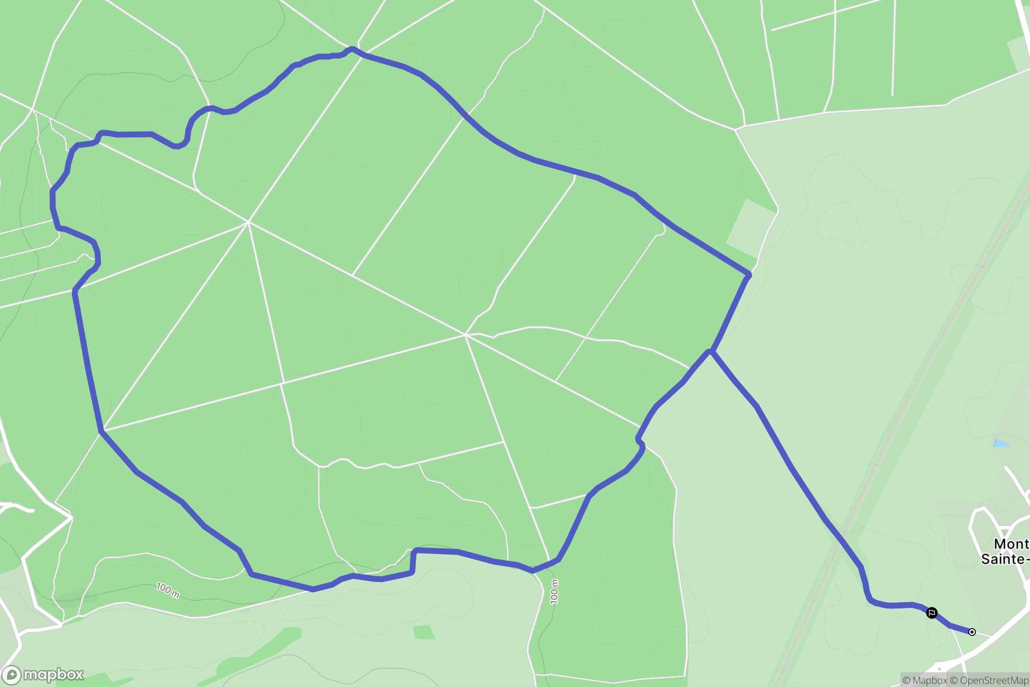 Montagny-Sainte-Félicité : carte du parcours de randonnée - France