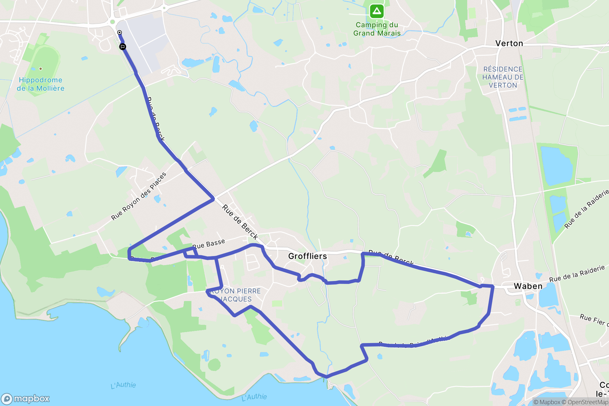 Berck : carte du parcours de randonnée - France