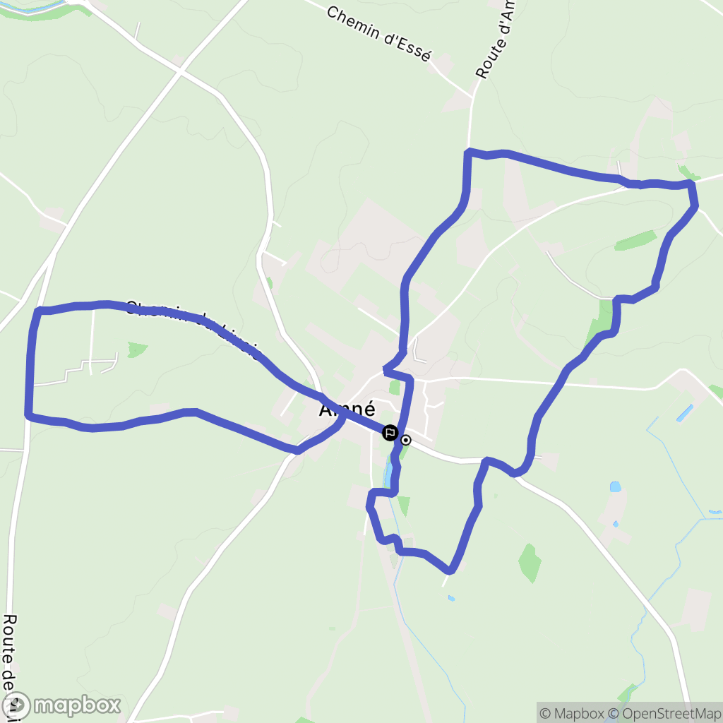 Amné : carte du parcours de randonnée - France