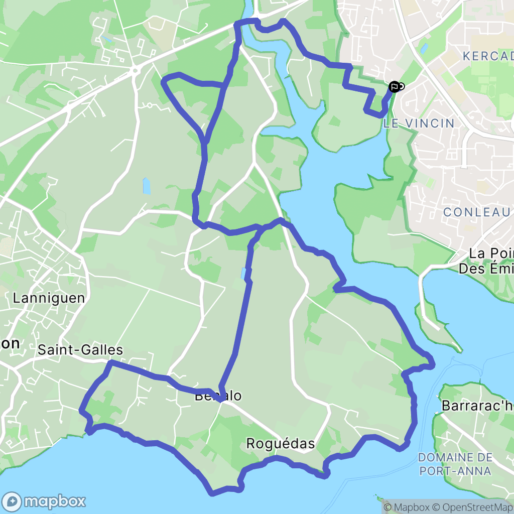 Vannes : carte du parcours de randonnée - France