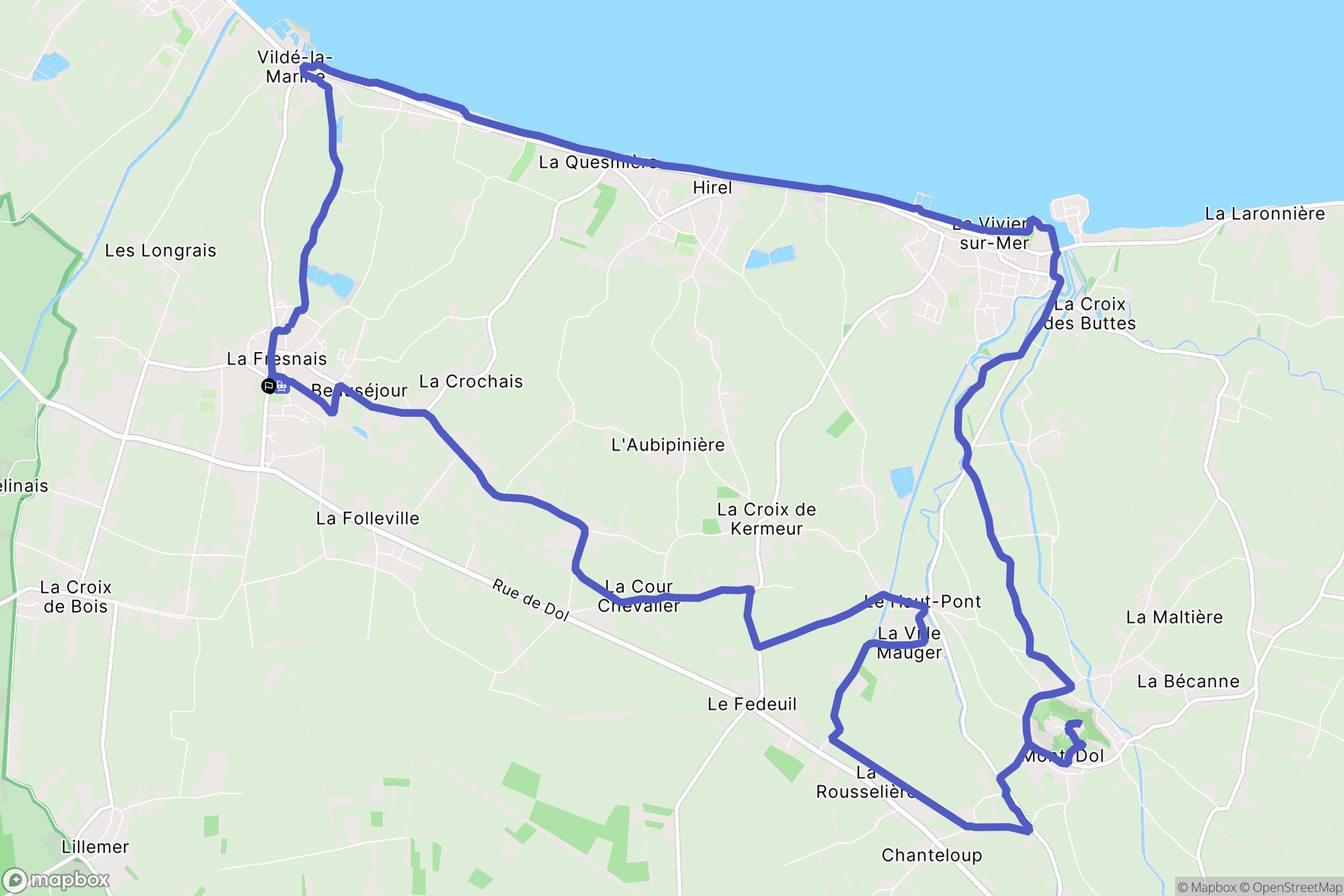 La Fresnais : carte du parcours de randonnée - France