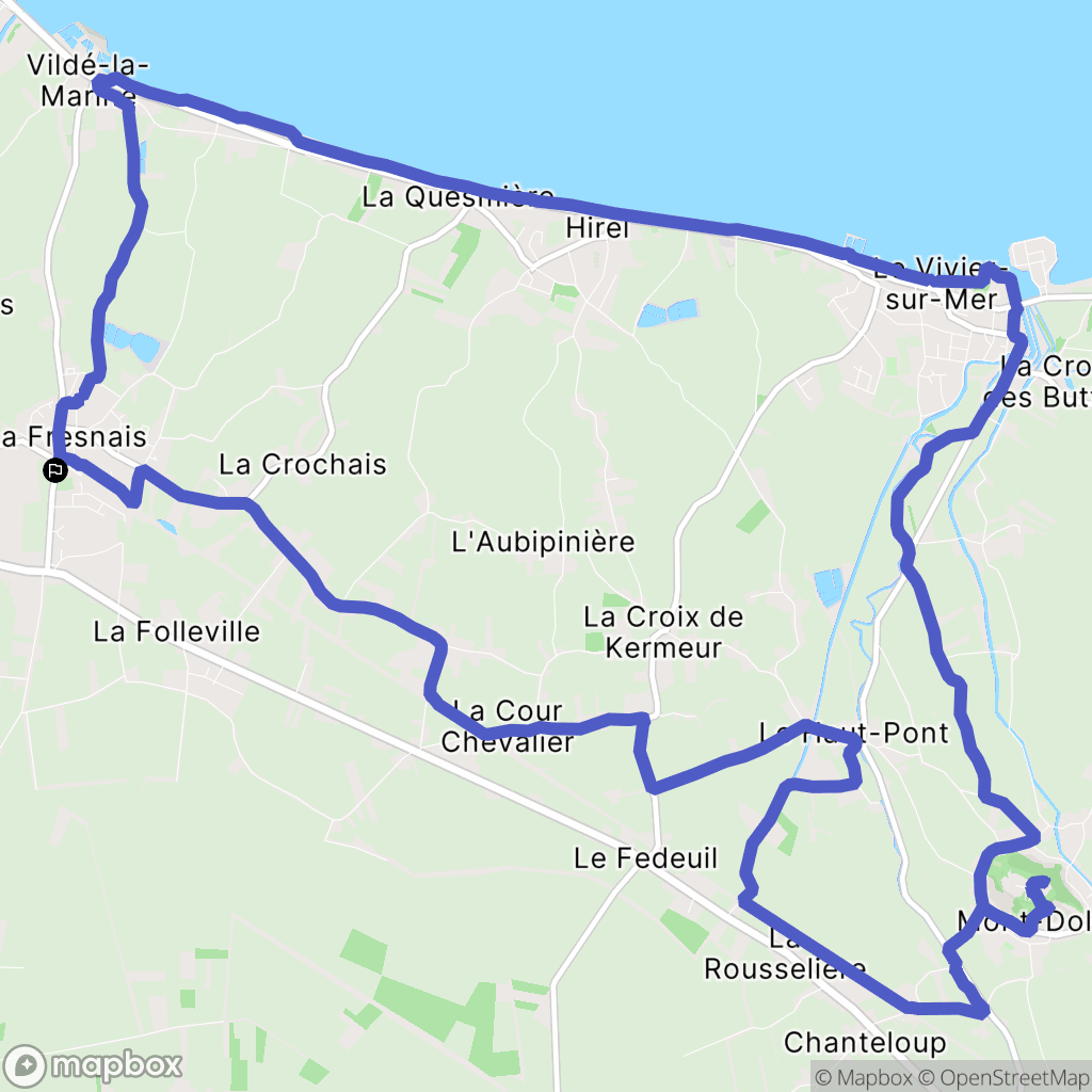 La Fresnais : carte du parcours de randonnée - France