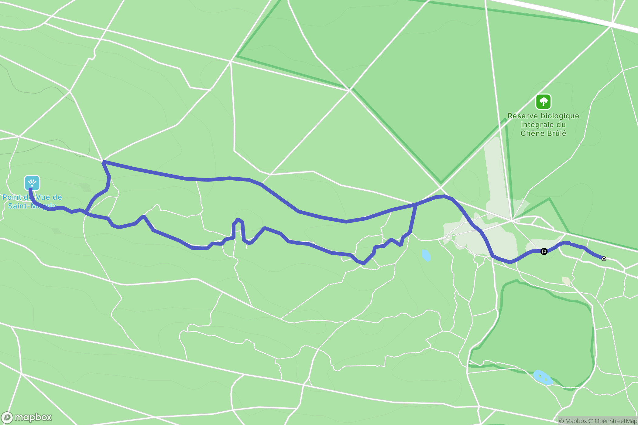 Fontainebleau : carte du parcours de randonnée - France