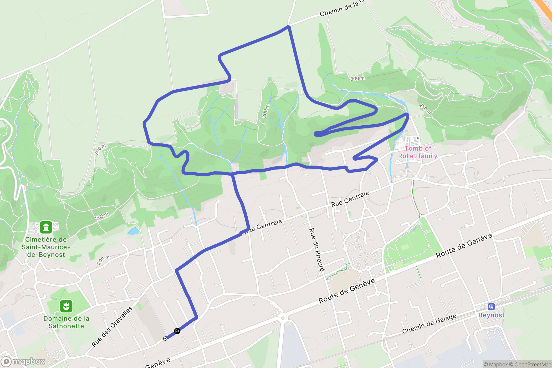 Saint-Maurice-de-Beynost : carte du parcours de randonnée - France
