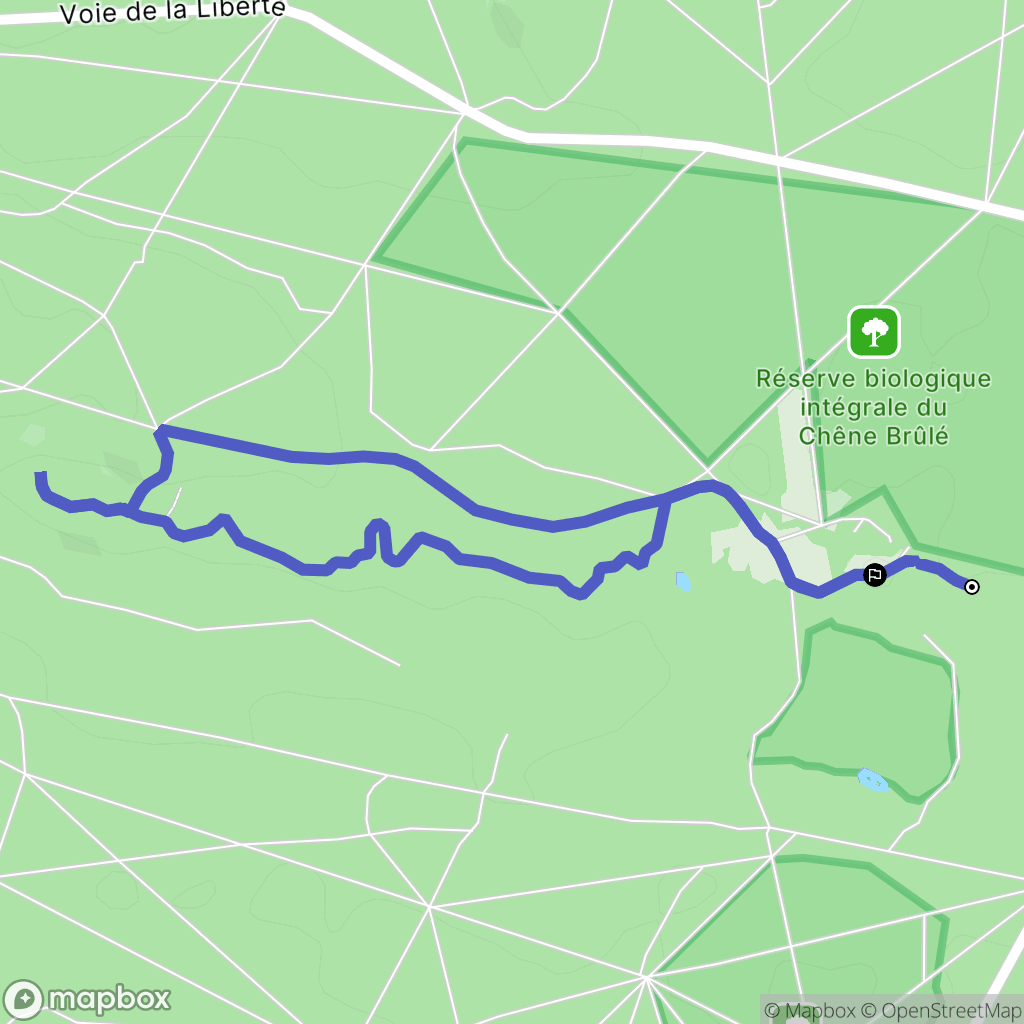 Fontainebleau : carte du parcours de randonnée - France