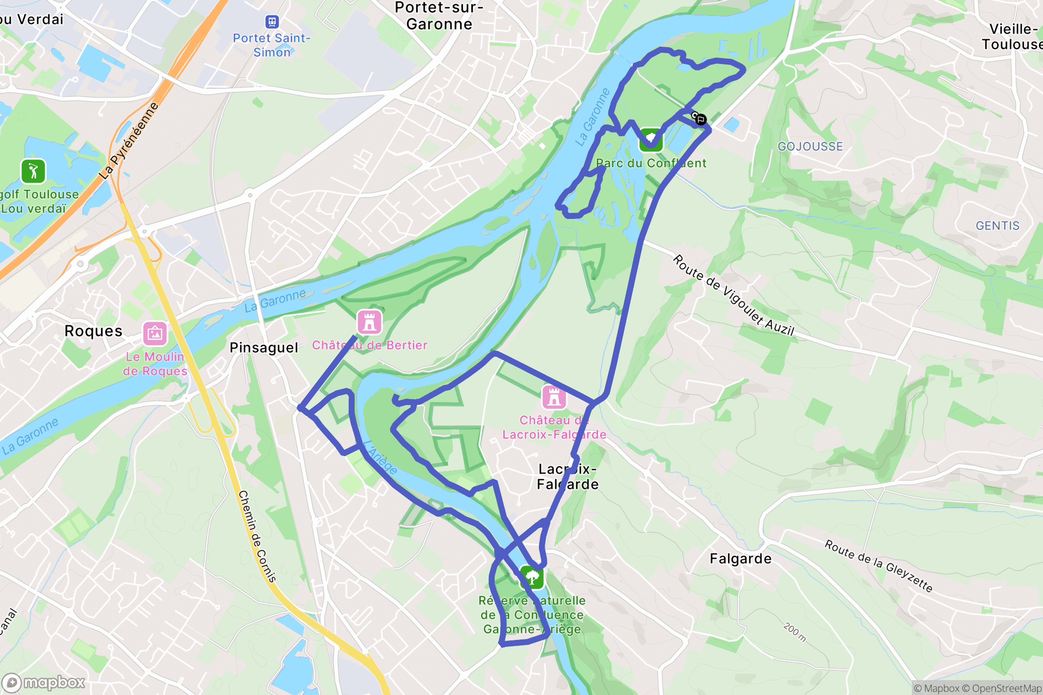 Portet-sur-Garonne : carte du parcours de randonnée - France