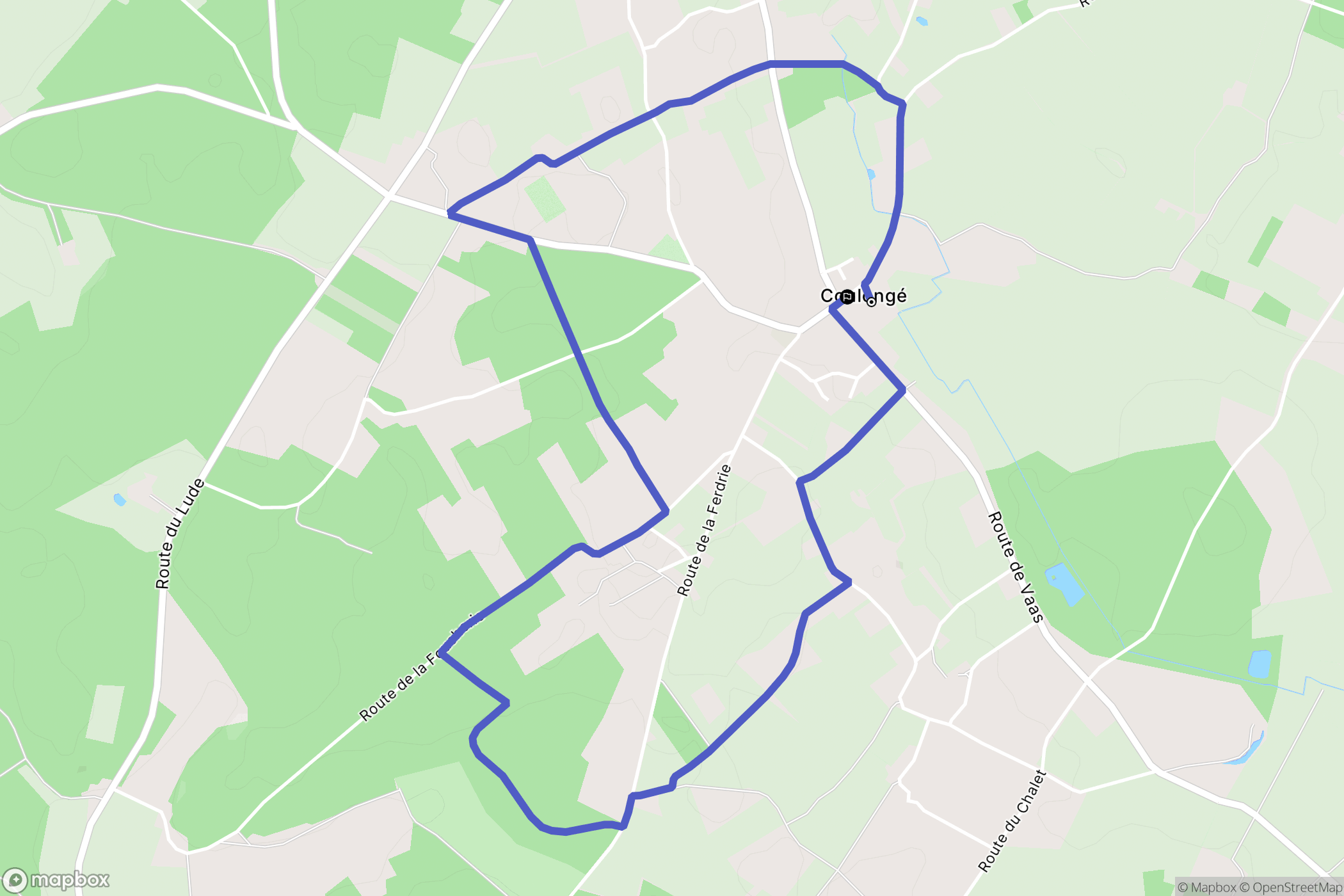 Coulongé : carte du parcours de randonnée - France