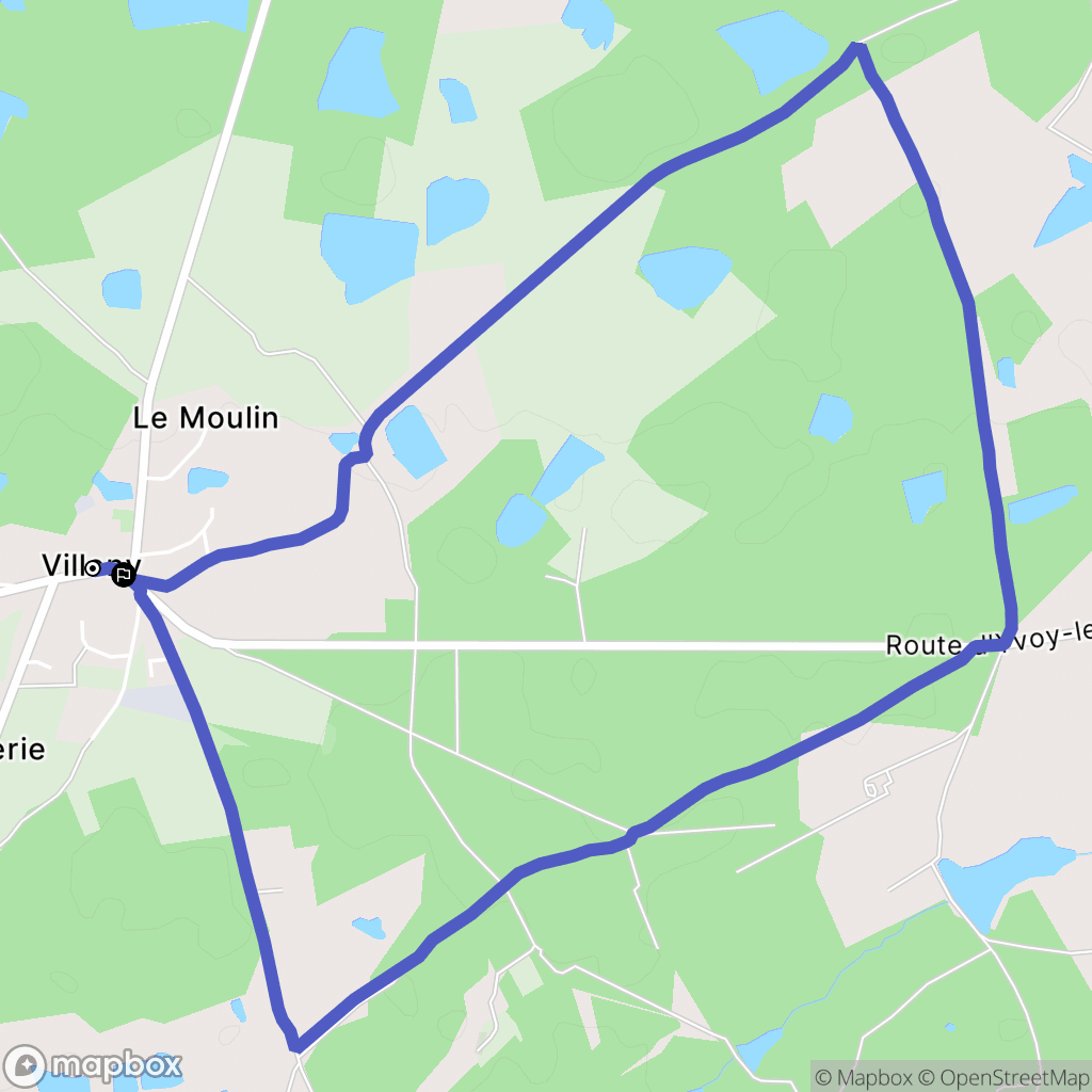 Villeny : carte du parcours de randonnée - France