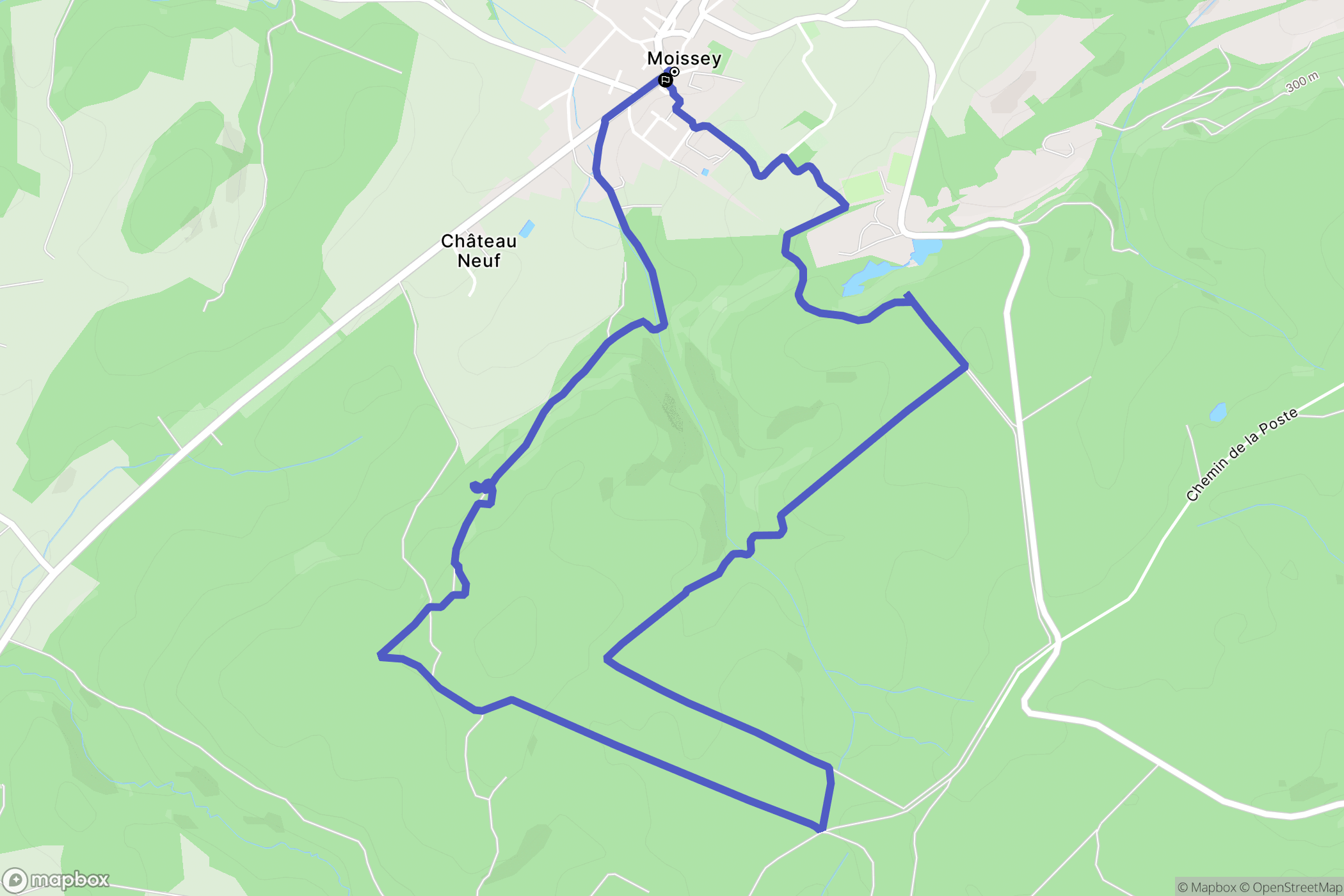 Moissey : carte du parcours de randonnée - France