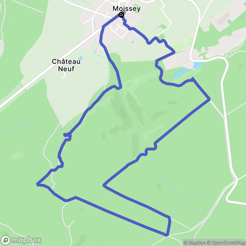 Moissey : carte du parcours de randonnée - France