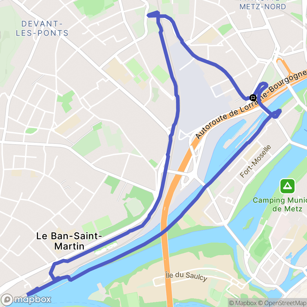 Metz : carte du parcours de randonnée - France