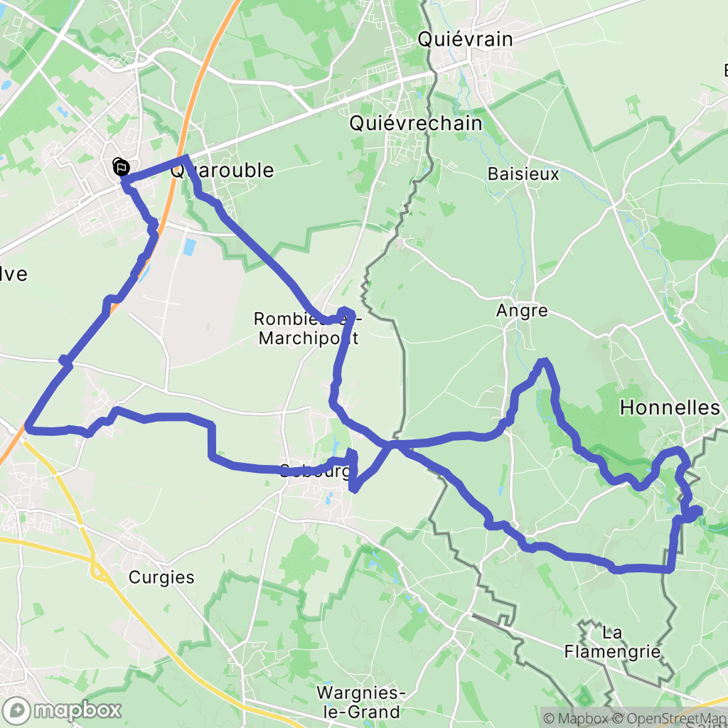Onnaing : carte du parcours de randonnée - France