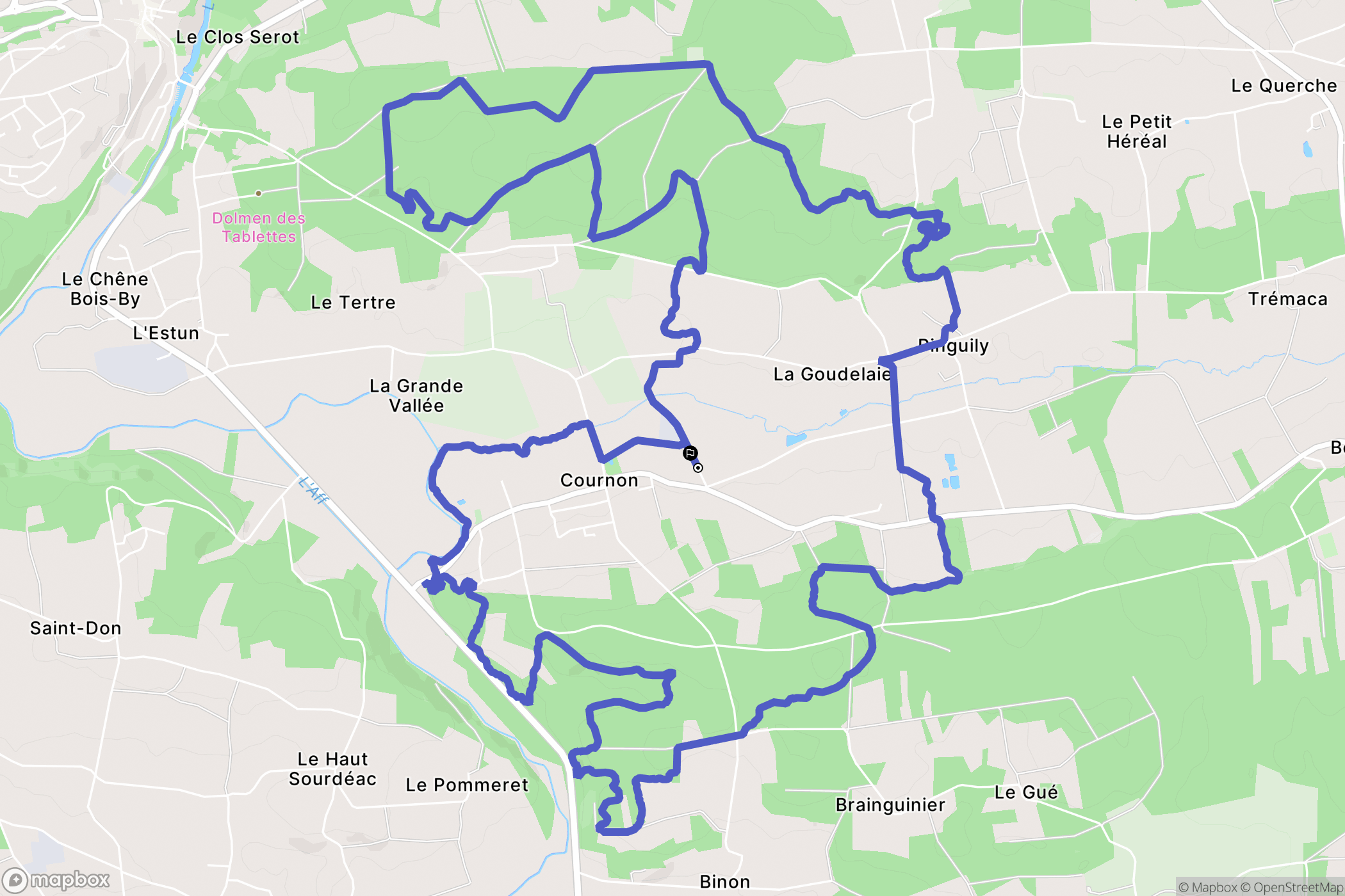 Cournon : carte du parcours de randonnée - France