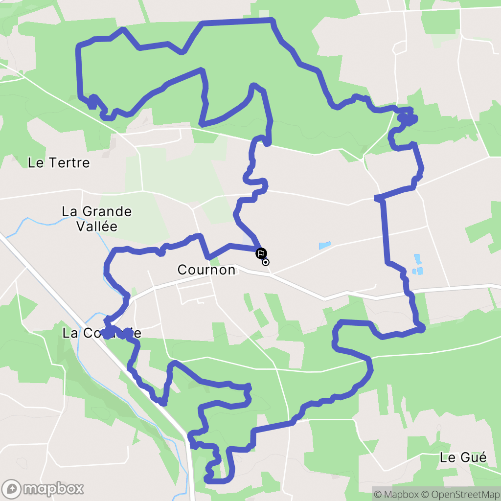 Cournon : carte du parcours de randonnée - France