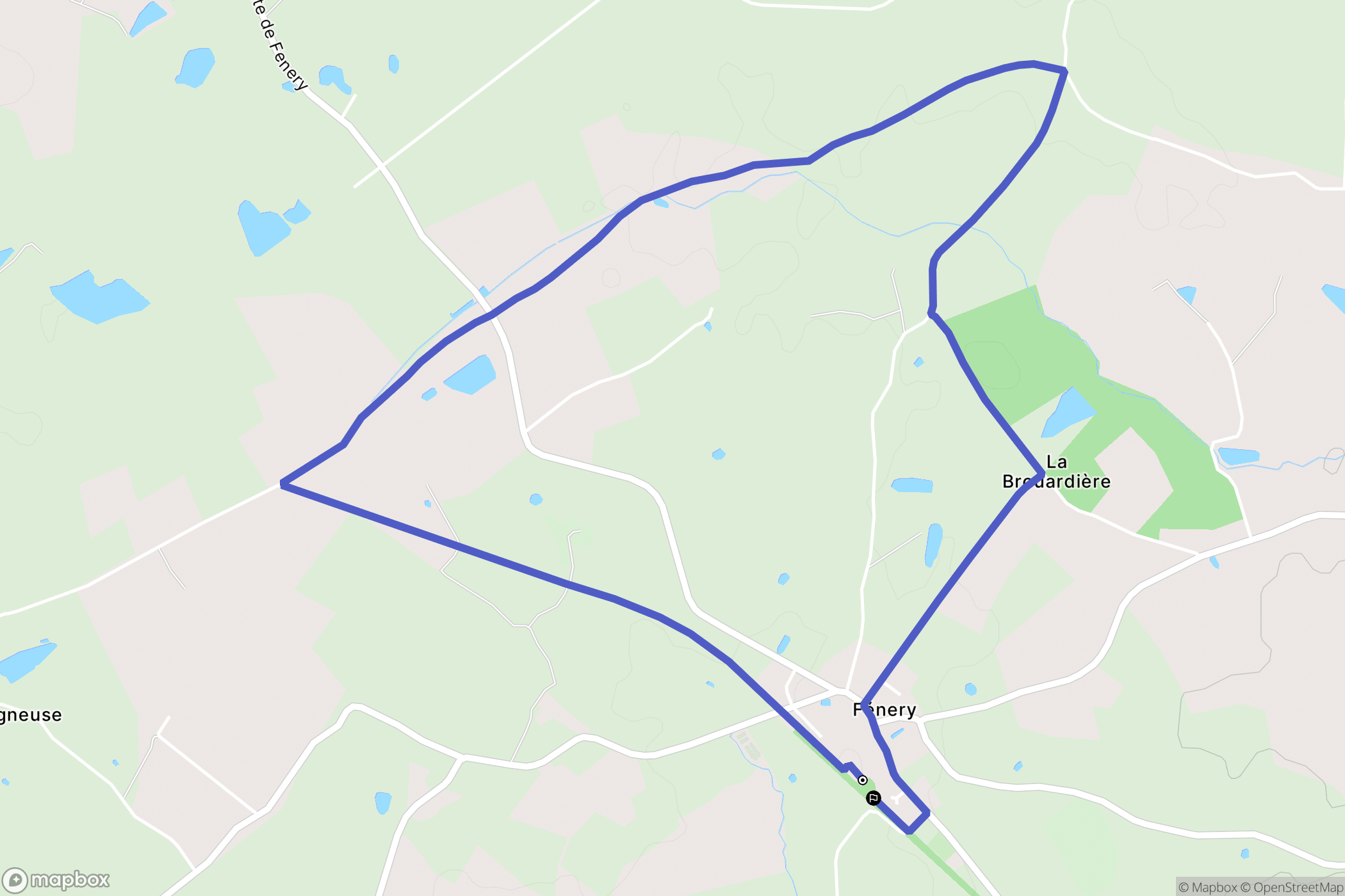 Fénery : carte du parcours de randonnée - France