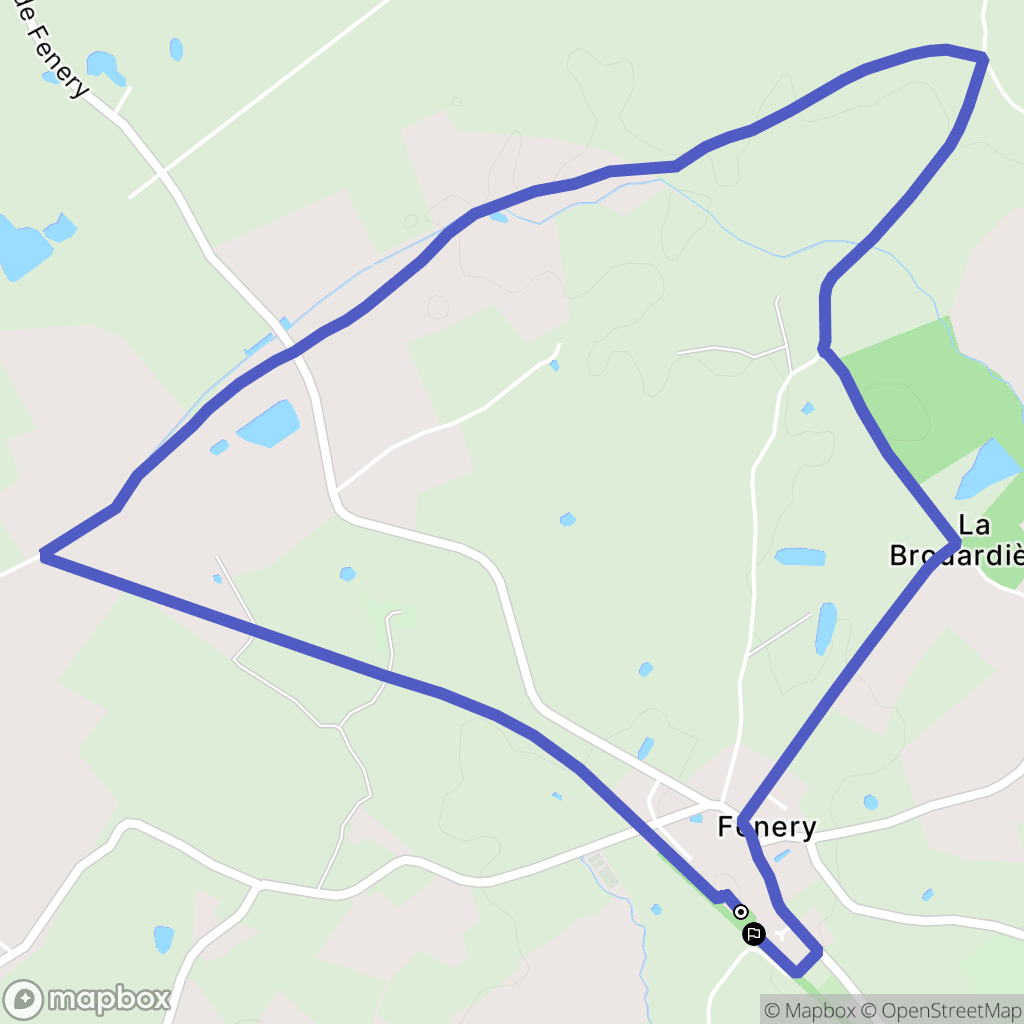 Fénery : carte du parcours de randonnée - France