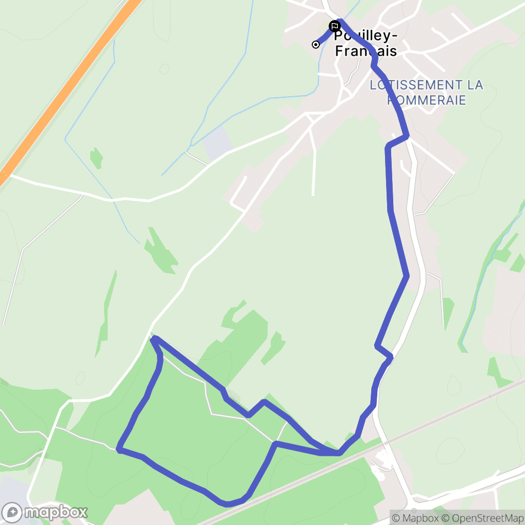 Pouilley-Français : carte du parcours de randonnée - France