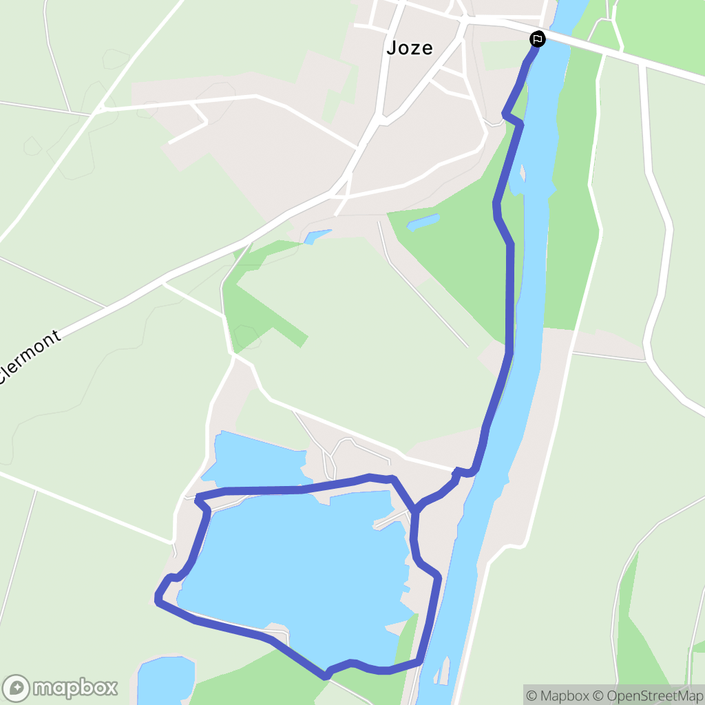 Joze : carte du parcours de randonnée - France