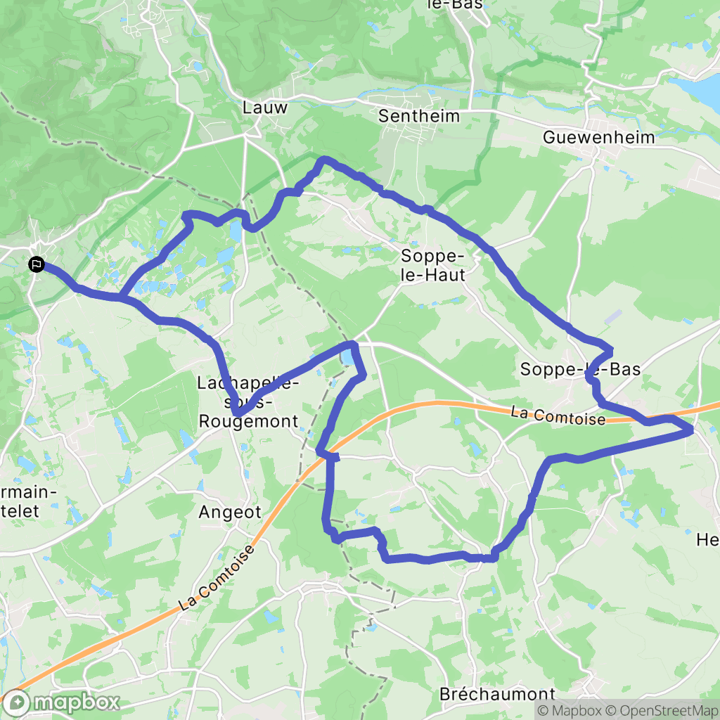Rougemont-le-Château : carte du parcours de randonnée - France