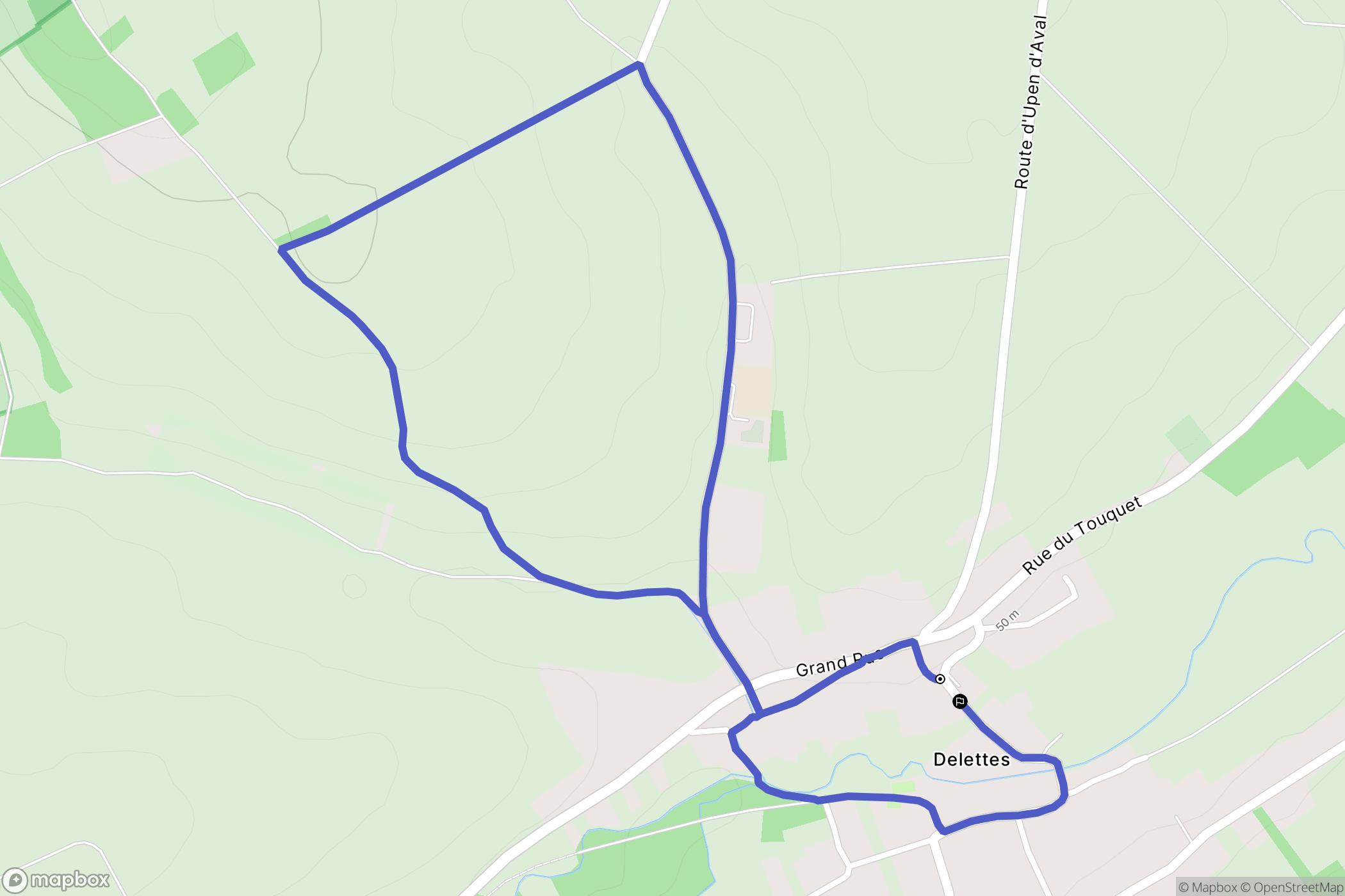 Delettes : carte du parcours de randonnée - France