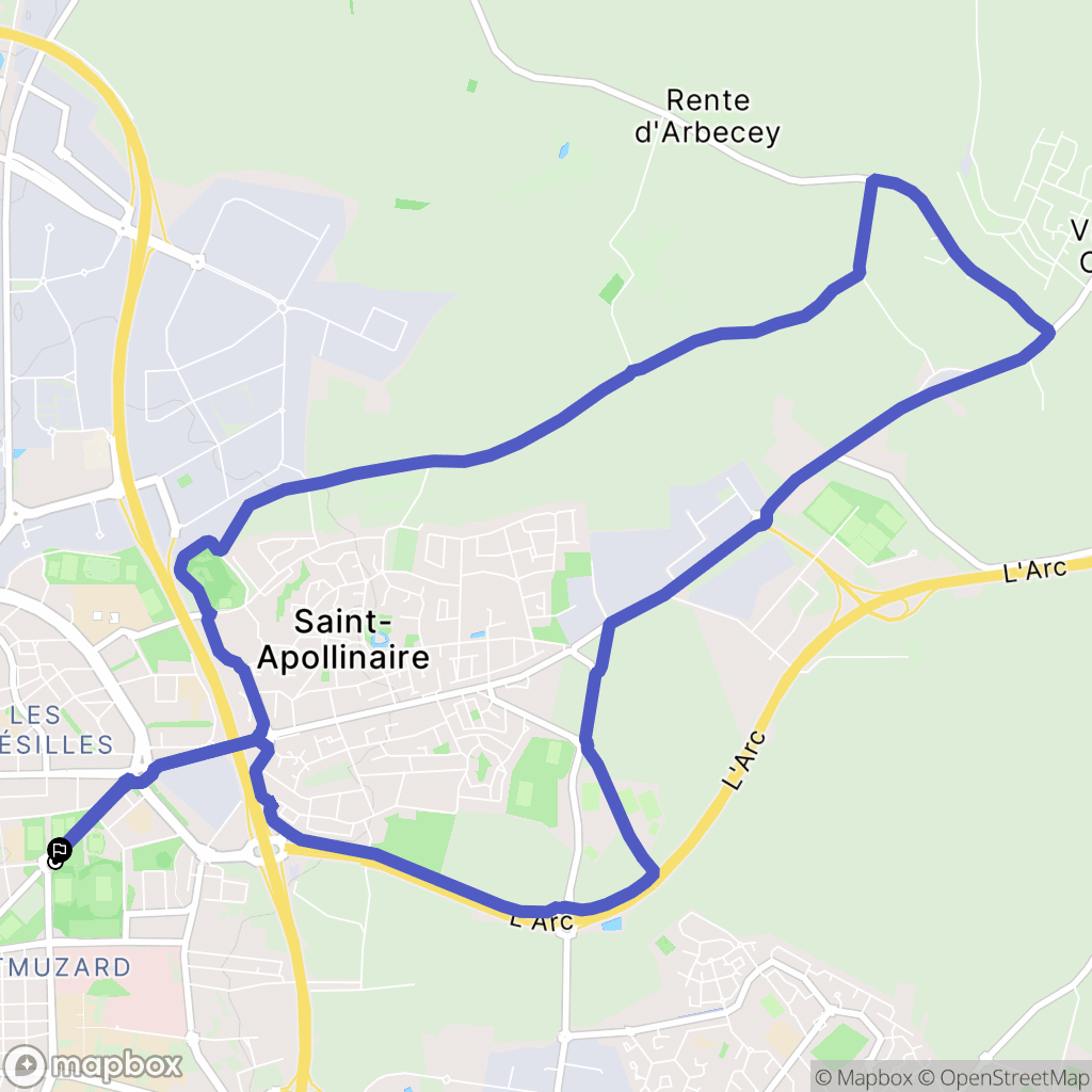 Dijon : carte du parcours de randonnée - France
