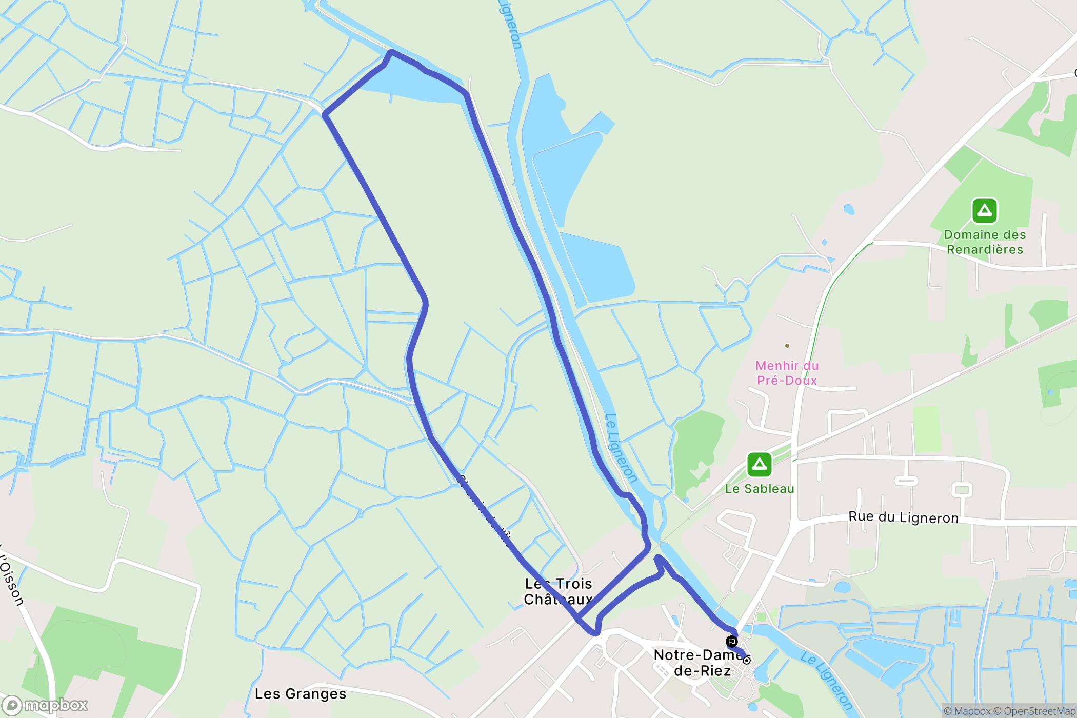 Notre-Dame-de-Riez : carte du parcours de randonnée - France