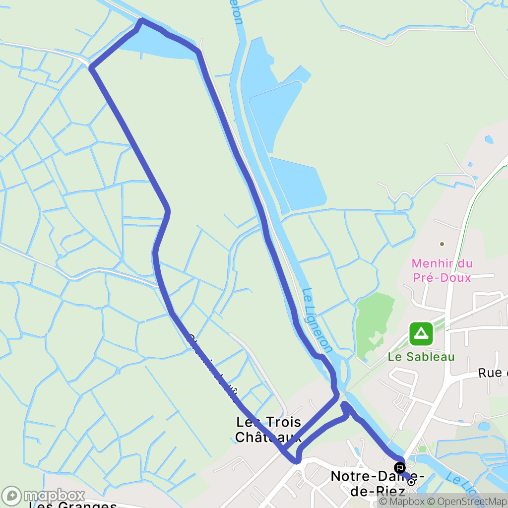Notre-Dame-de-Riez : carte du parcours de randonnée - France