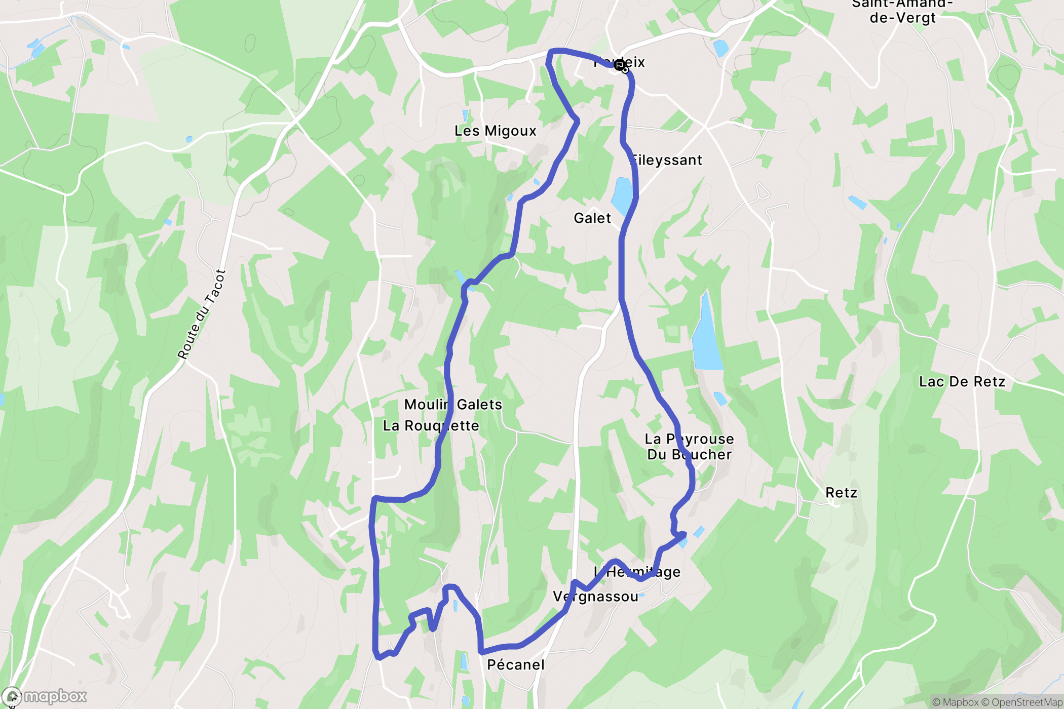 Fouleix : carte du parcours de randonnée - France