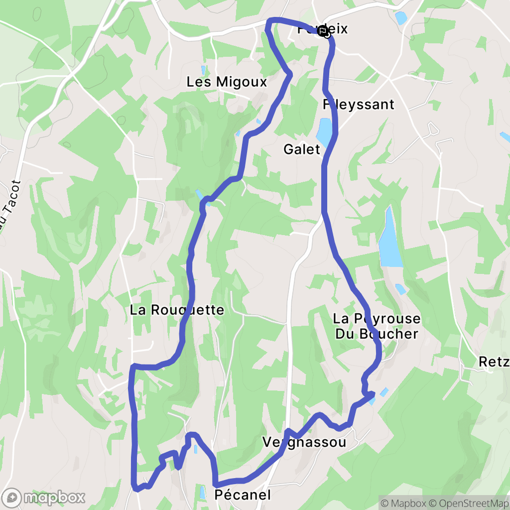 Fouleix : carte du parcours de randonnée - France