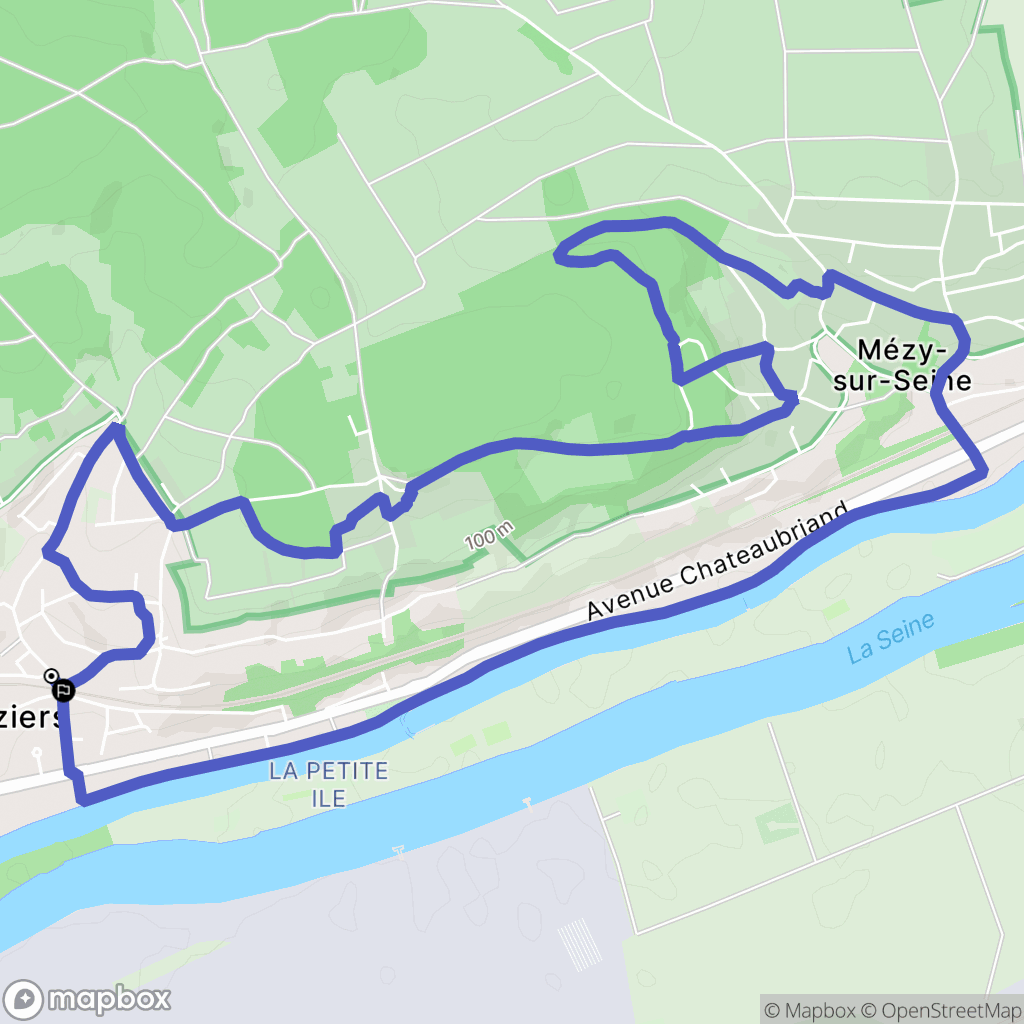Juziers : carte du parcours de randonnée - France